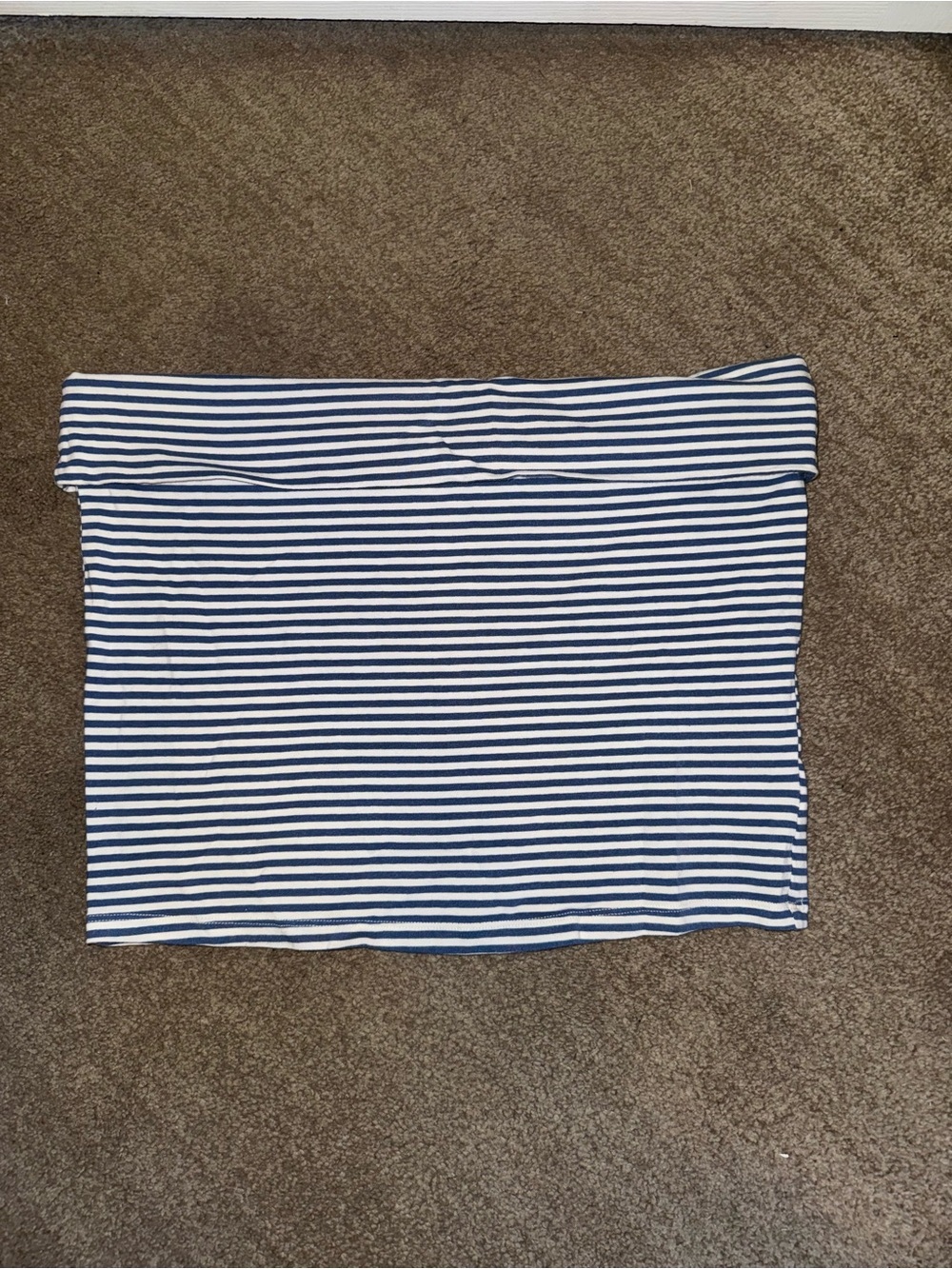 American Eagle Outfitters Navy and White Striped Tube Mini Skirt